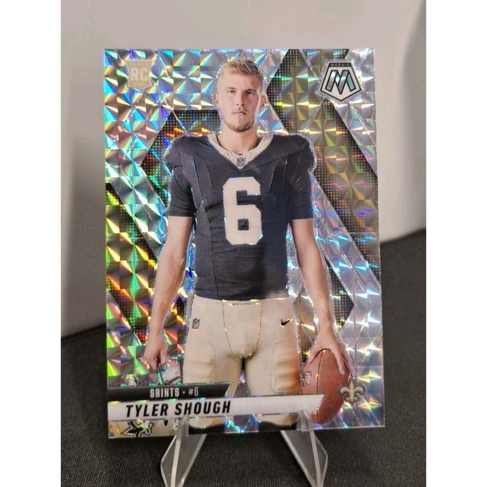 2025 Mosaic Football Tyler Shough Variation Silver Mosaic #273 RC Saints